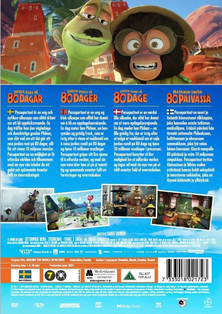 Jorden Rundt På 80 Dage - 2021 Tegnefilm - DVD