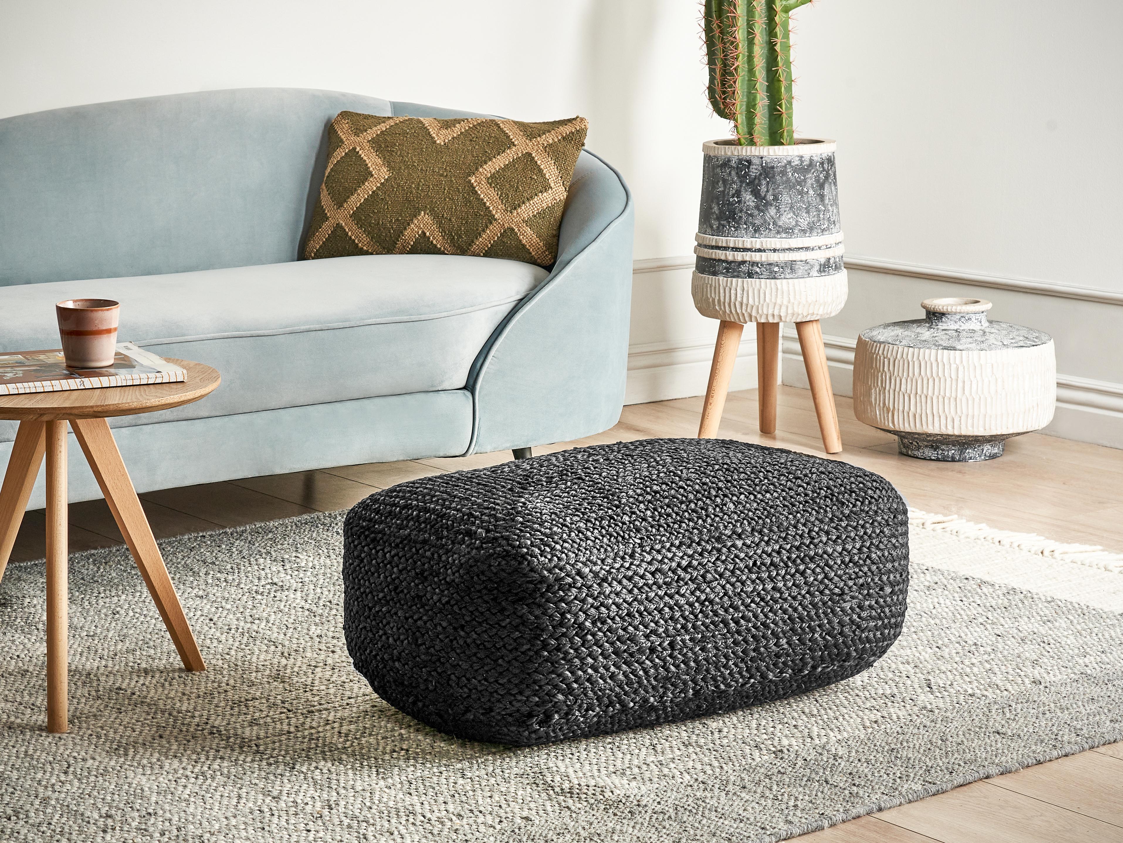 Poef ISARDA Jute Zwart