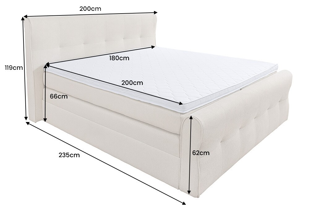 riess-ambiente Boxspringbett SIGNUM - 180x200cm dunkelgrau Samt inkl. Topper Matratzen Bettkasten