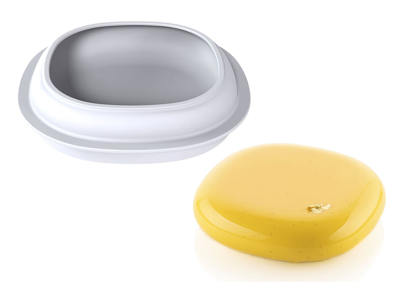 Moule silicone - carré bombé arrondi - 18,5 x 18,5 cm - Silikomart
