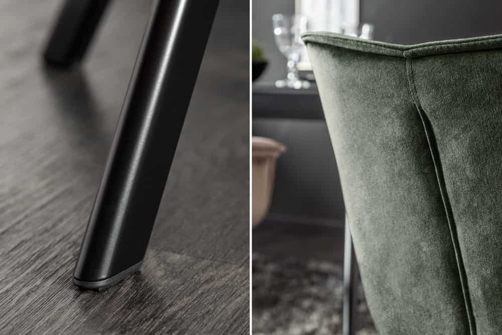 Drehbarer Stuhl THE DUTCH COMFORT dunkelgrün Samt mit Armlehnen Modern Design