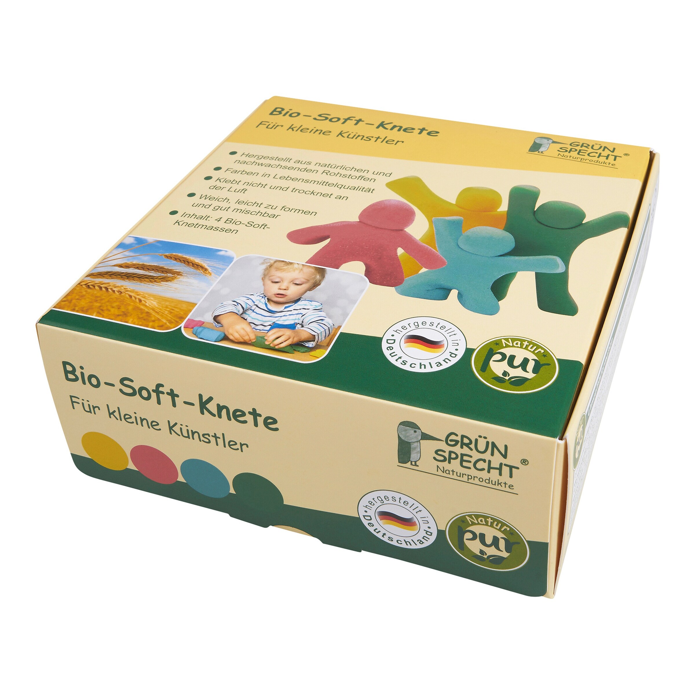 Grünspecht Bio-Soft-Knete 4 Farben