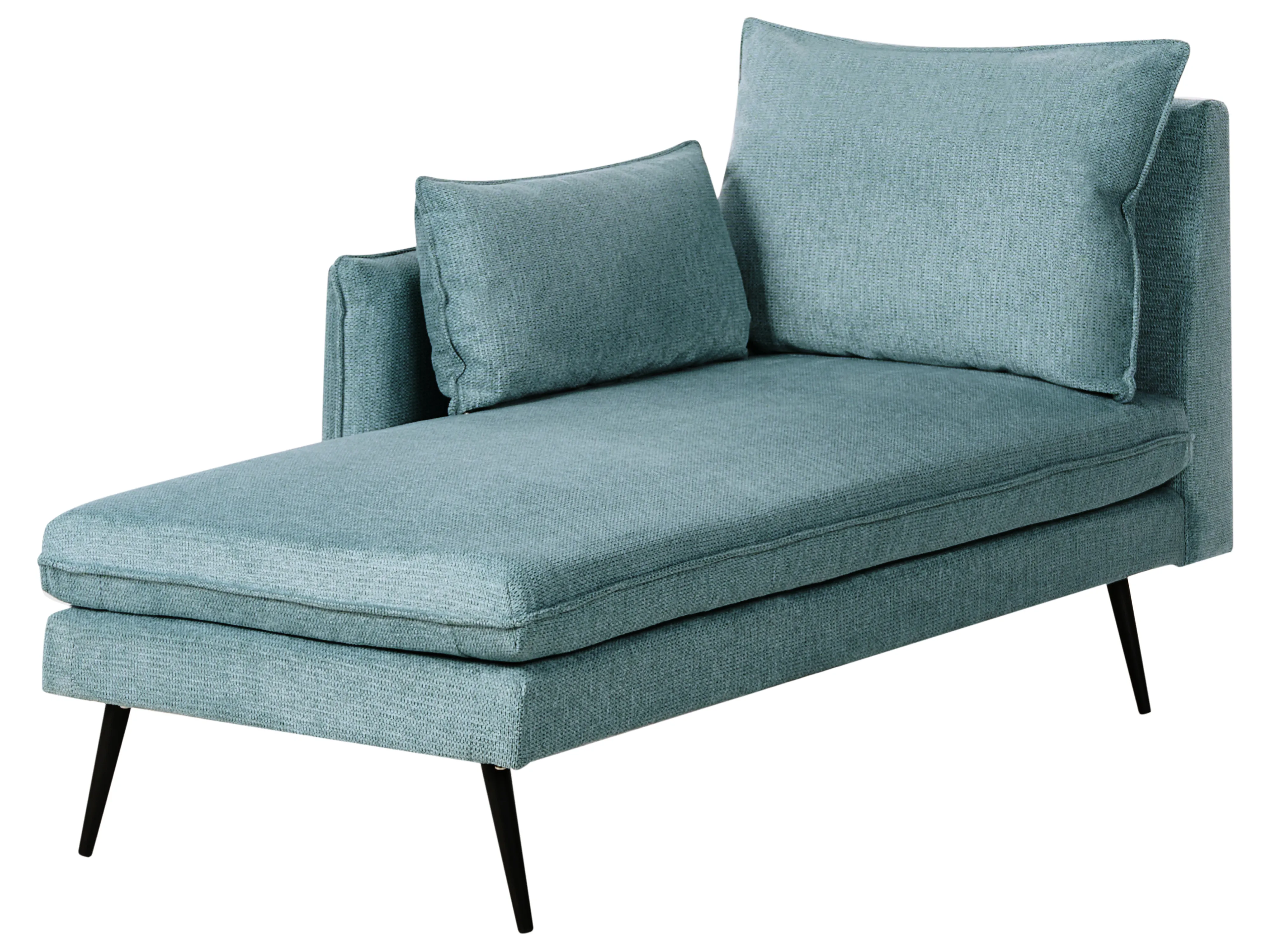 Rechtszijdige chaise longue YERRES Stof Lichtblauw