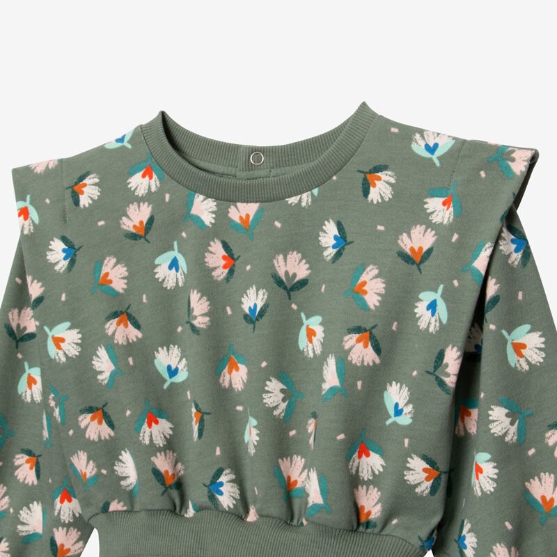 Robe bébé fille trompe-l'oeil herbier verte Catimini Vert