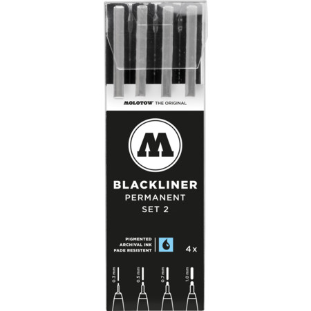Molotow Blackliner Set 2 4er-Etui 0.3-1.0 mm by MolotowFineliner - M
