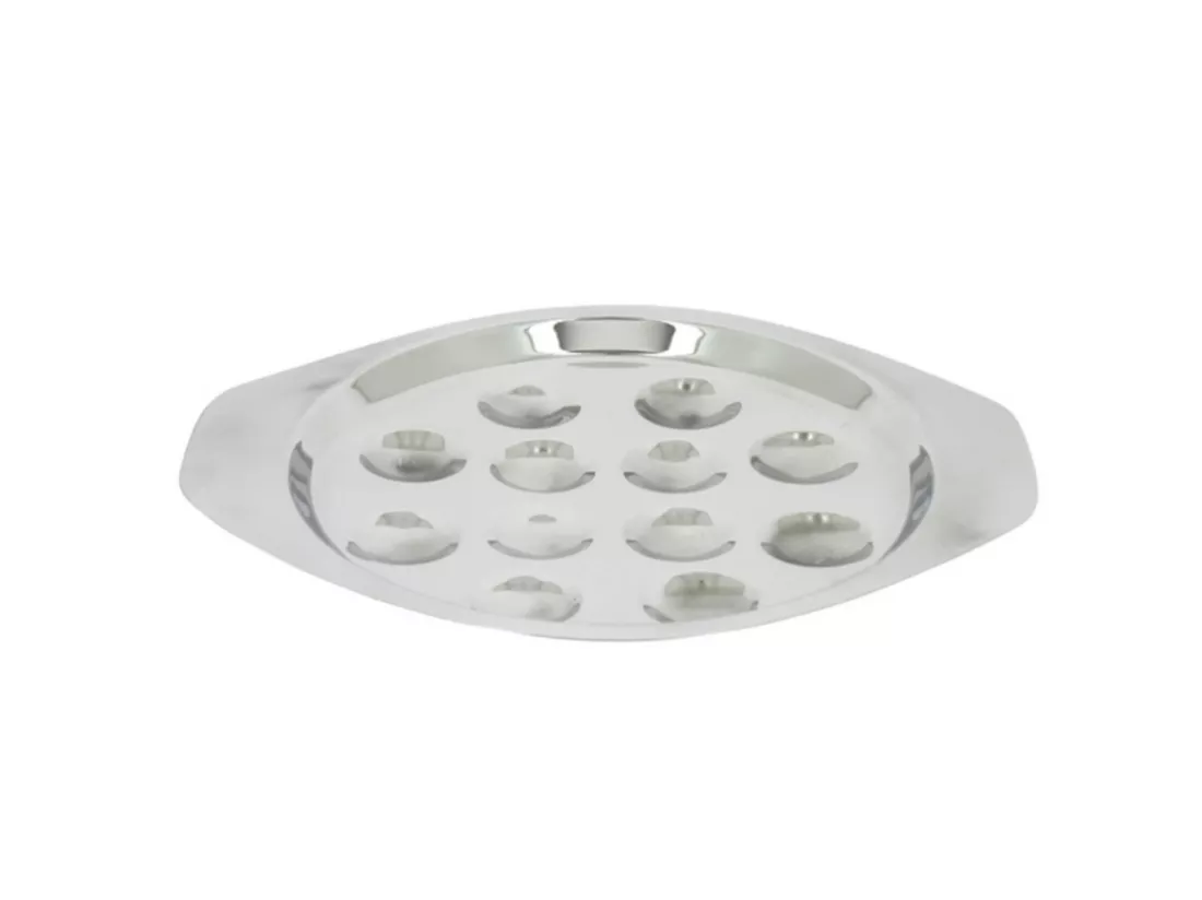 The Kitchenette - Lot De 6 Plats A Escargots 12 Trous En Inox