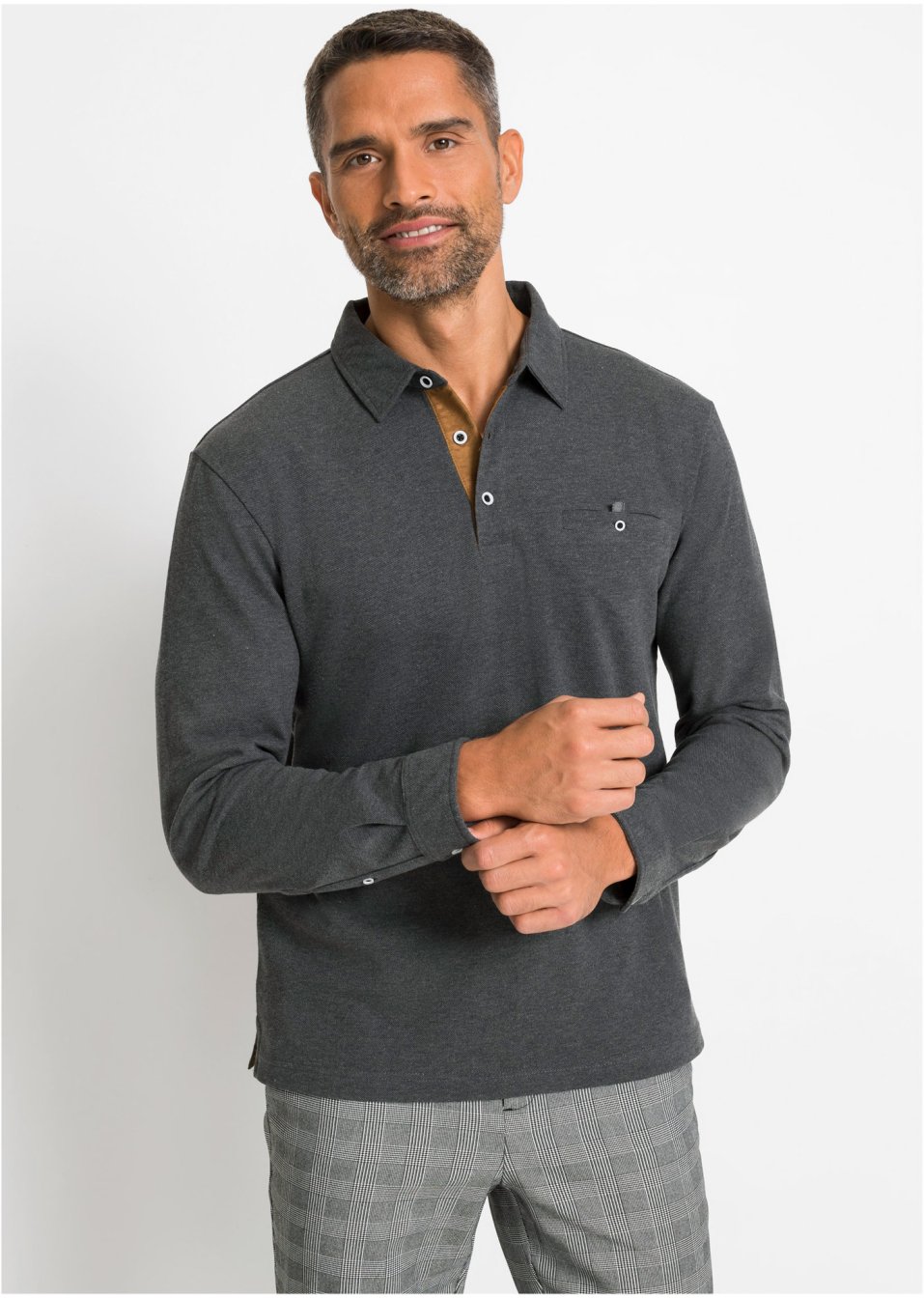 Poloshirt, lange mouw