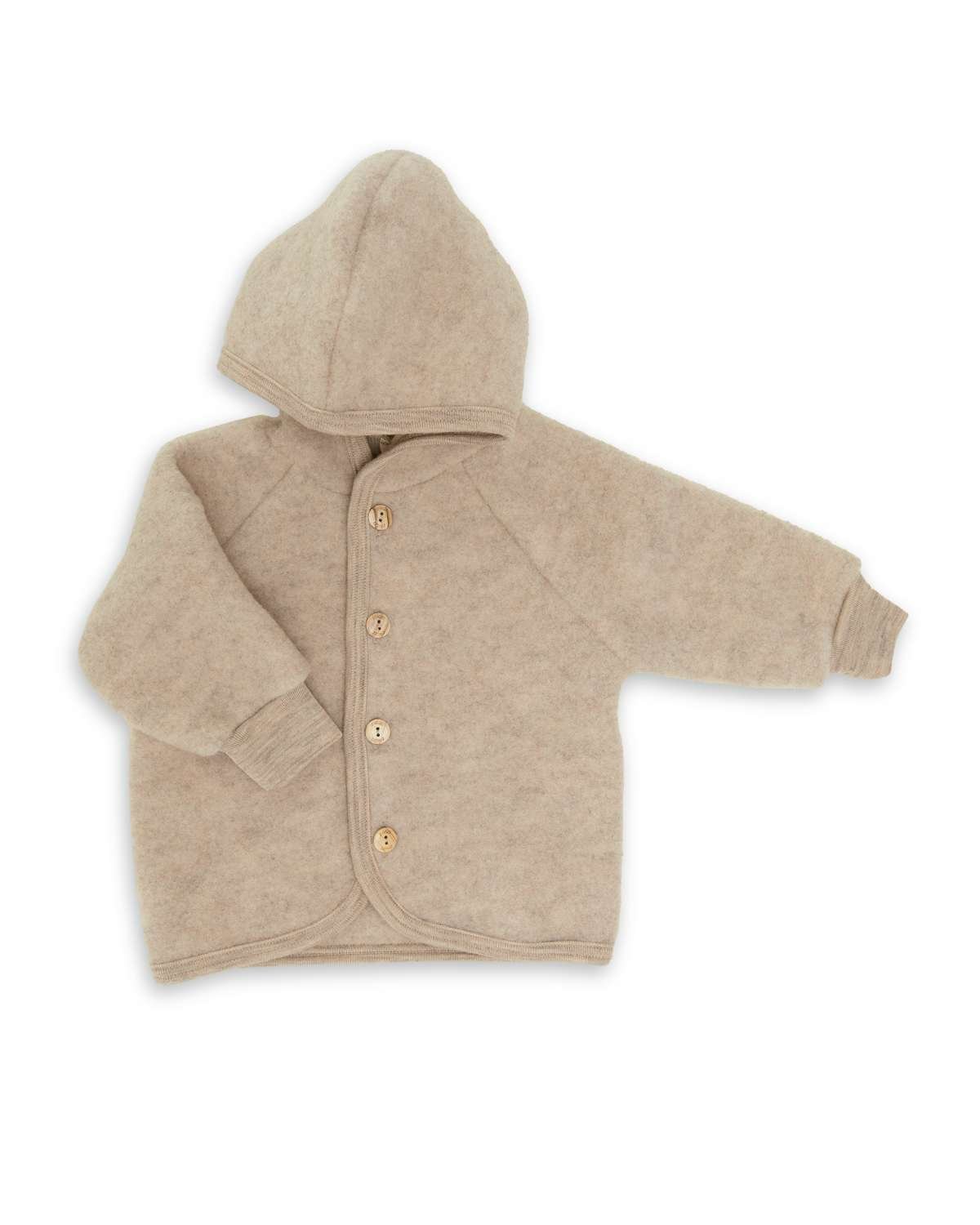 Ulljakke i tykk Ullfleece – 100% Ubehandlet Ull | Baby Jacket Hooded