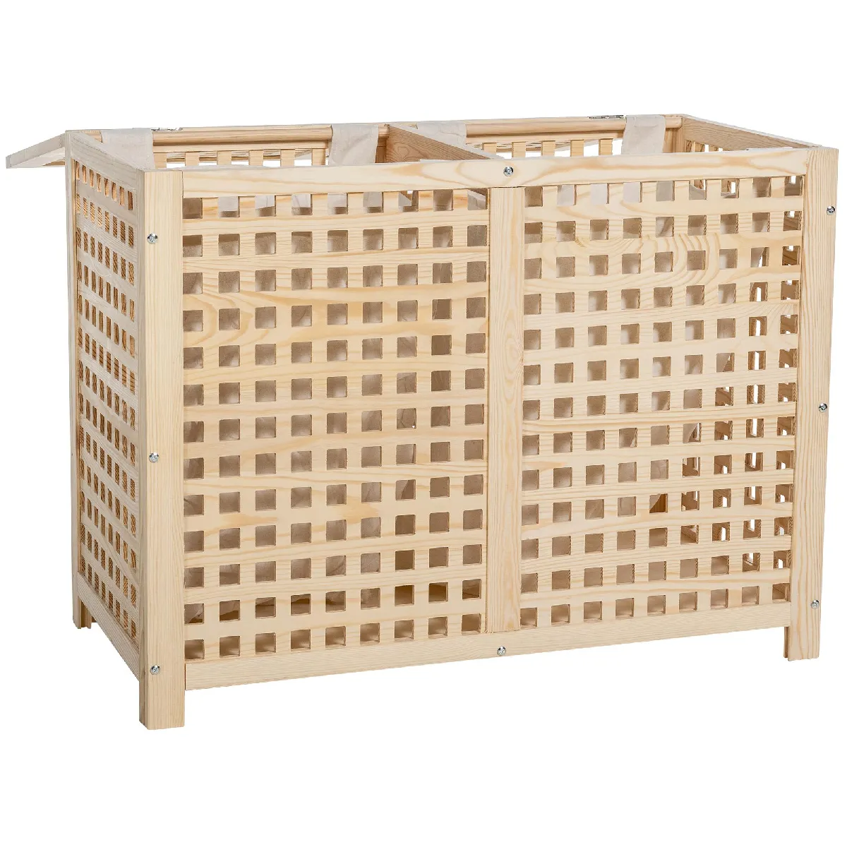 Decoshop26 Panier à linge bois nature