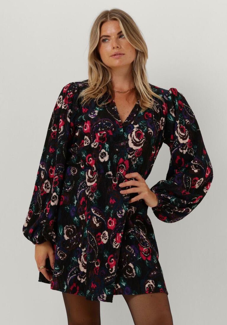 ALIX THE LABEL zwarte alix the label mini jurk paisley flower dress
