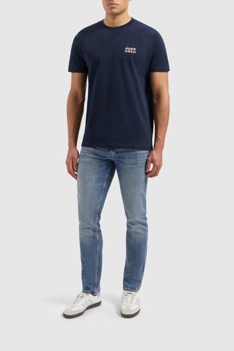 Pure Path blauwe heren t-shirt