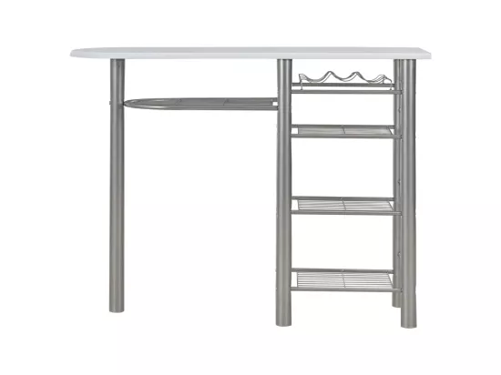 Ensemble de bar avec étagères 3 pcs Bois et acier Blanc