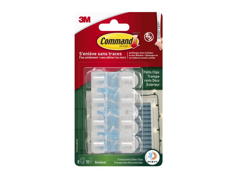 Command Haken Command Outdoor Transparent, 8 Haken Klebehaken