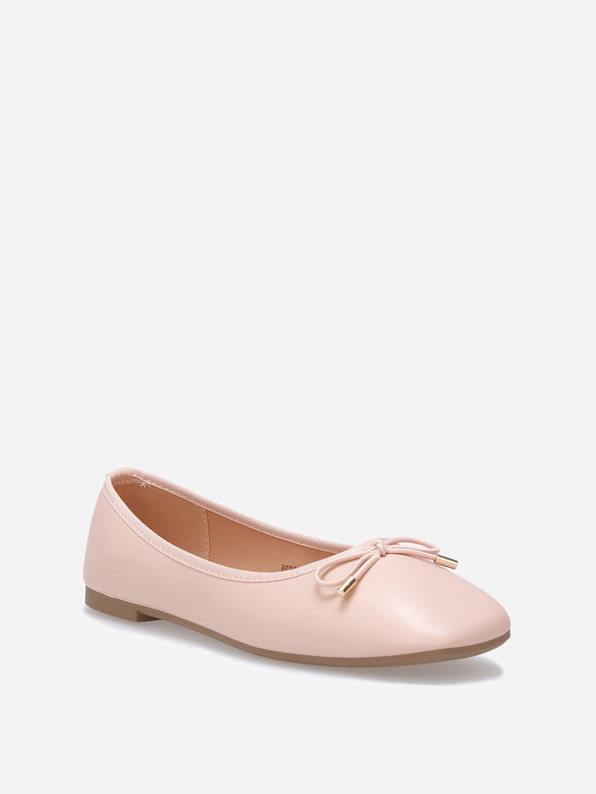Ballerines à bout carré et nœud- Rose pâle