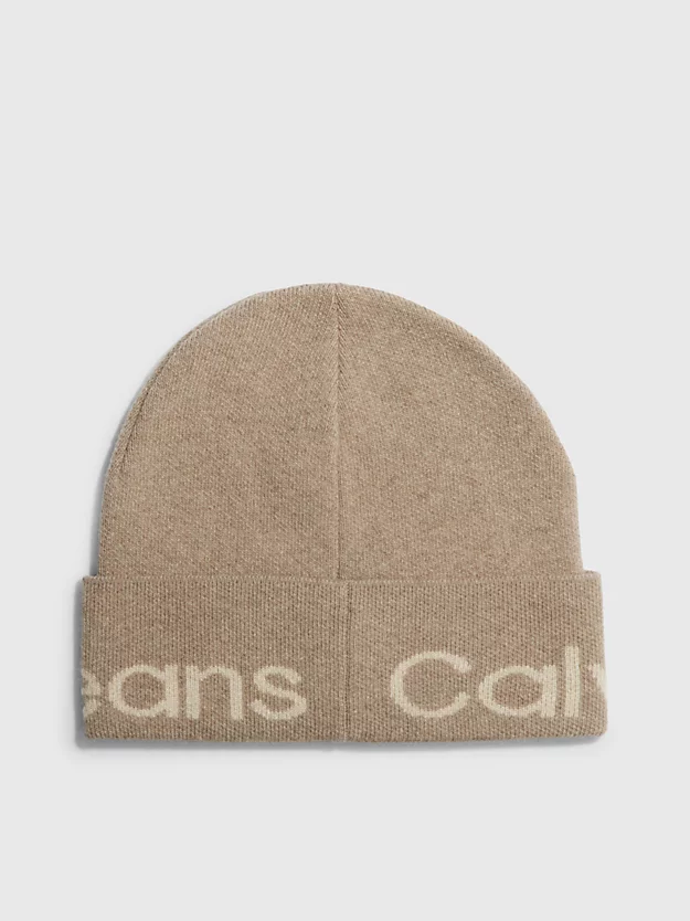 Gorro com logotipo em mistura de lã