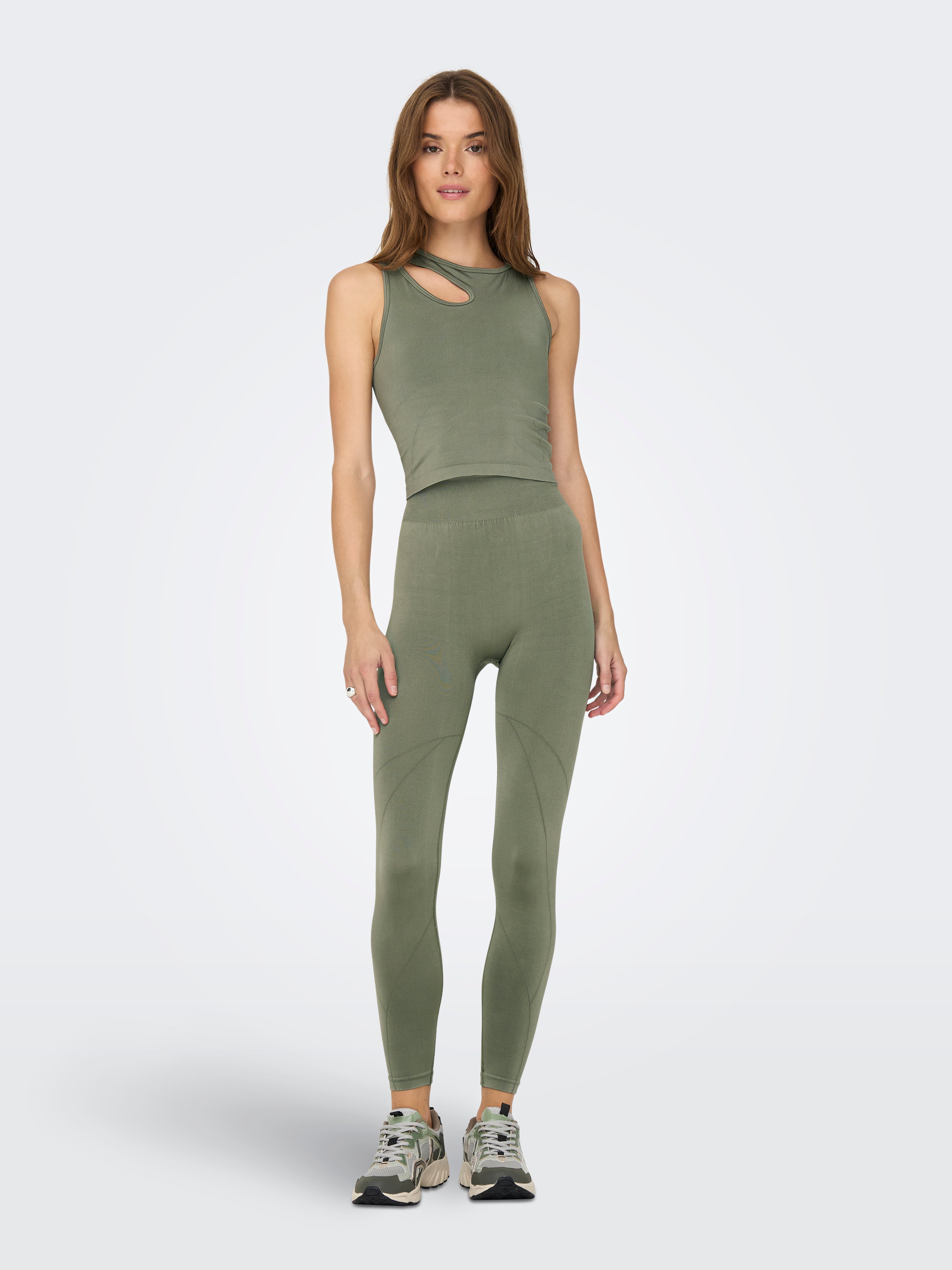 ONPSALLI Hohe Taille Enger Schnitt Sportleggings Dusty Olive