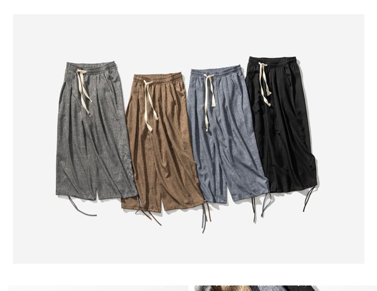 Bay Go Mall - Cropped broek met wijde pijpen en trekkoord in de taille