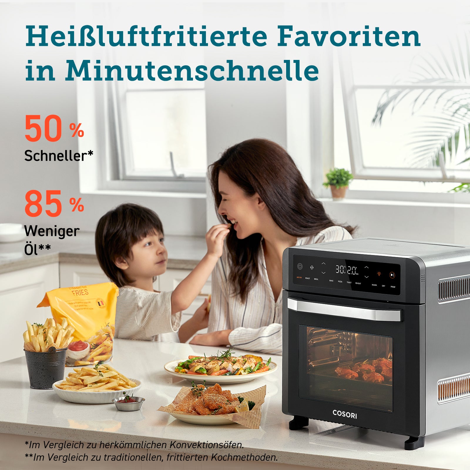 COSORI 12-Liter Heißluftfritteuse Backofen