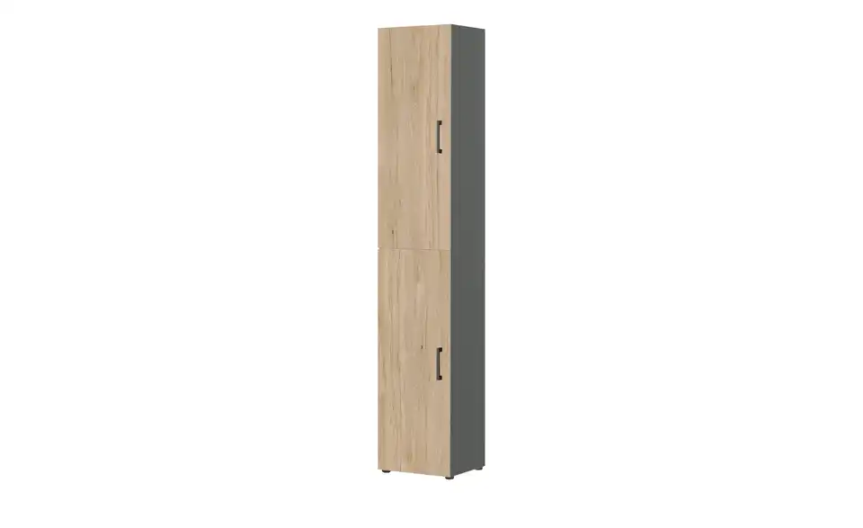 Aktenschrank Kasai 2 Türen Eiche (Nachbildung), Anthrazit