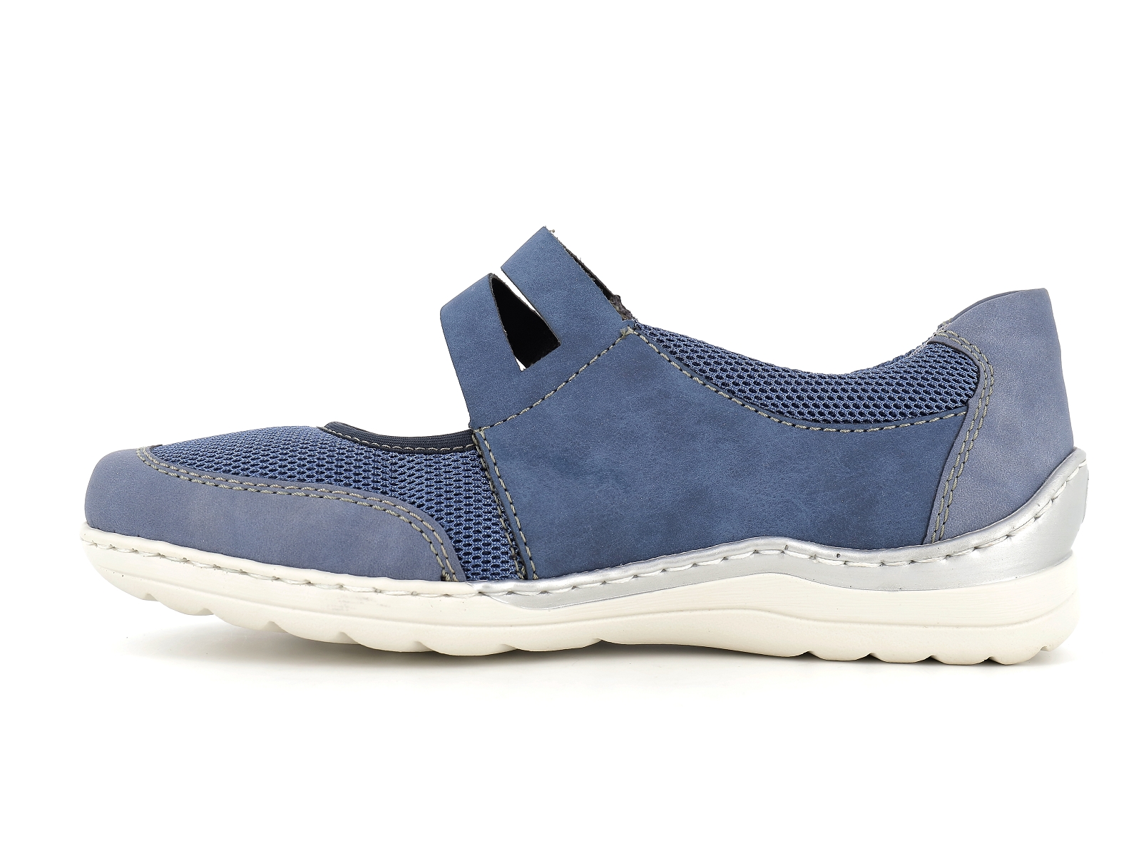 Rieker-48953 Matières combinées Bleu