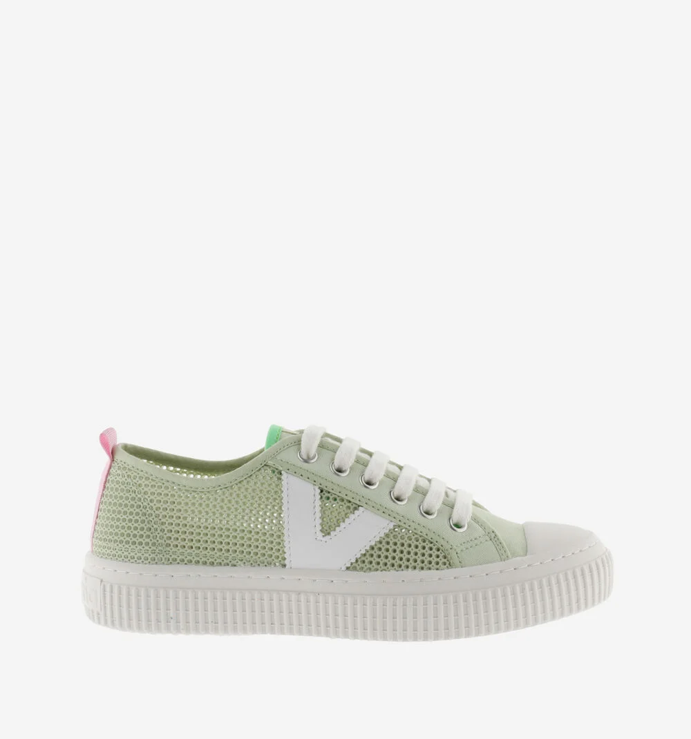 1915 RE-EDITION BASKET MESH Baskets en toile et mesh pour femme WASABI