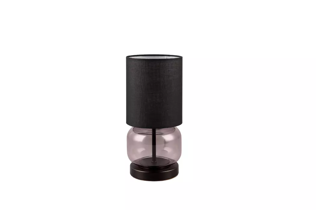 Tischleuchte Glas, rauchig schwarz