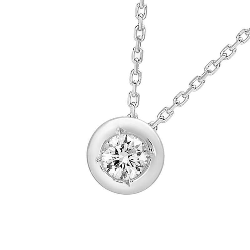 Collier Femme - Or 18 Carats - Diamant 0,18 Carats - Longueur : 42 cm