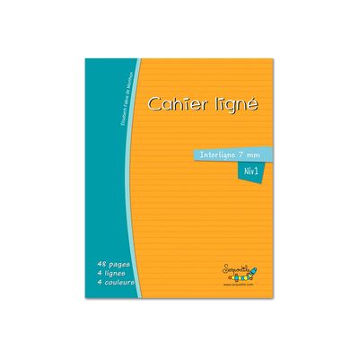 Serpodile Niv1 - Cahier de notes - reliure cousue - 170 x 220 mm - 24 feuilles / 48 pages - ligné