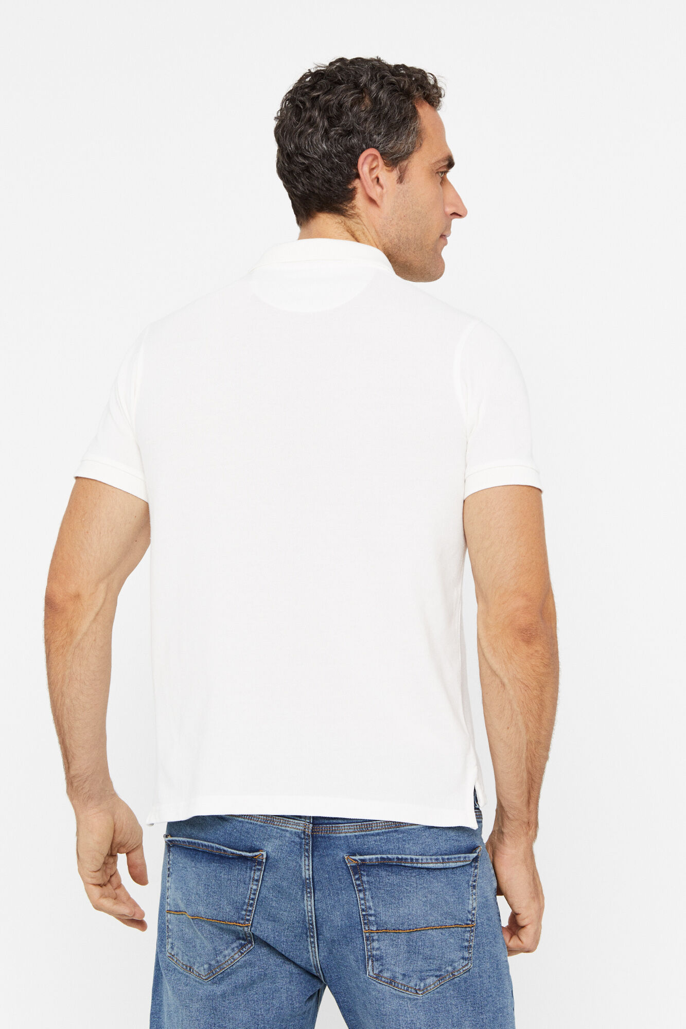 Camisa polo com logotipo - Marfim