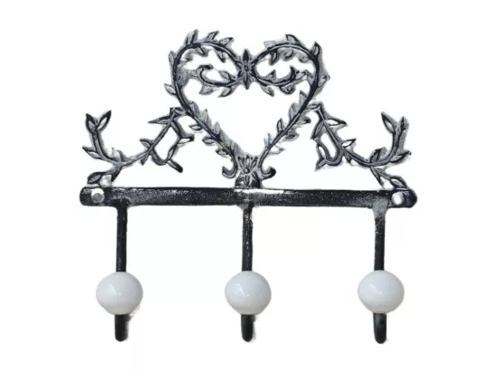 Porte serviette et torchons en métal gris et blanc 12 x 7.5 cm
