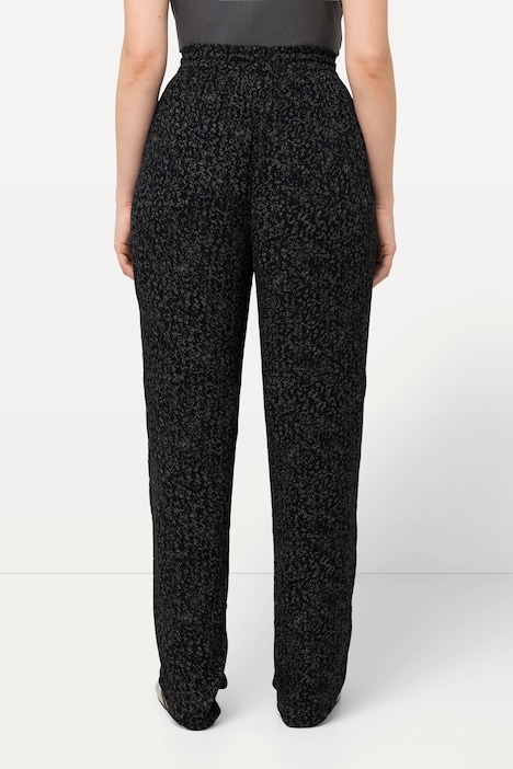 Schlupfhose Rose, weites Bein, Elastikbund, Krepp