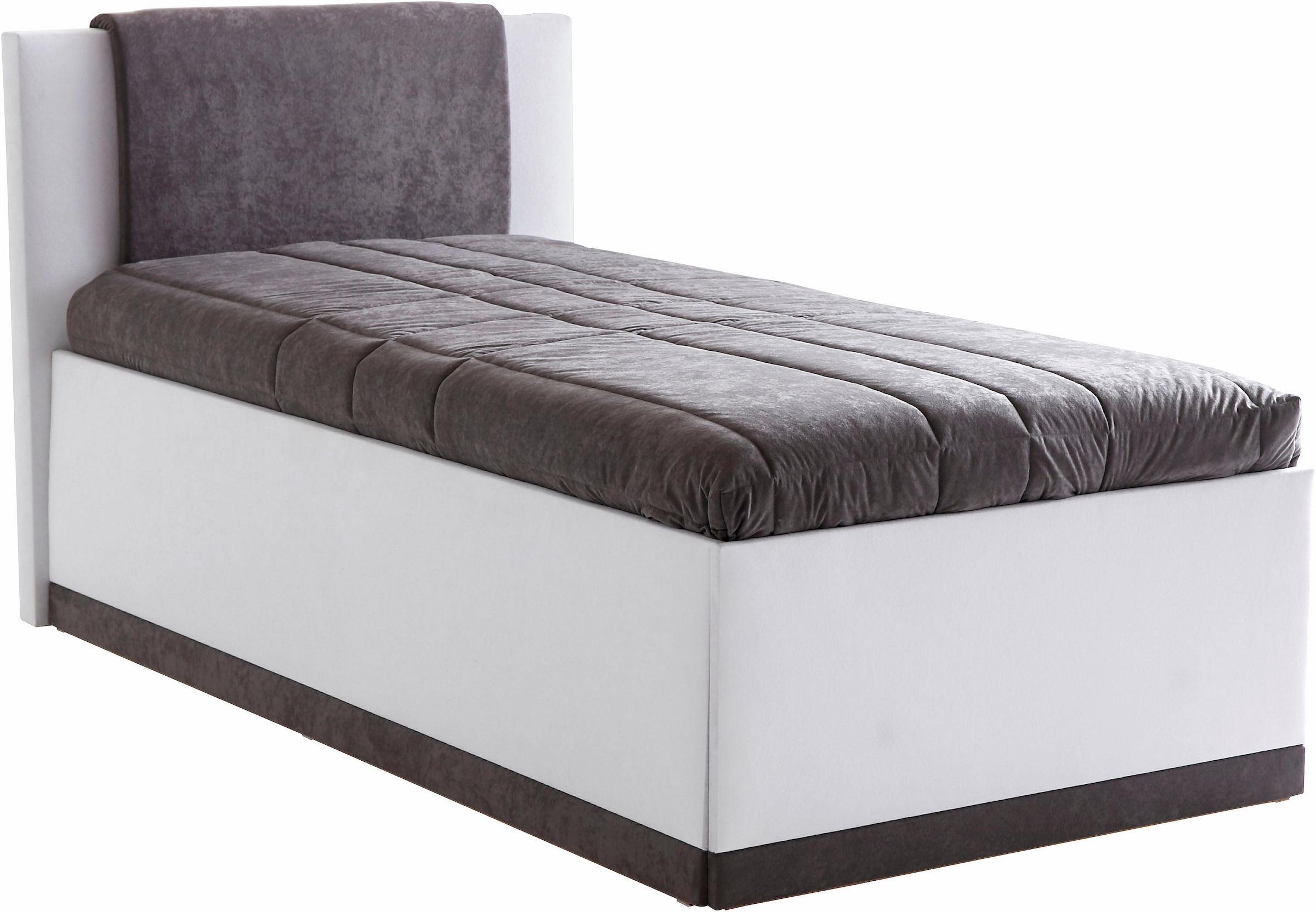 Westfalia Schlafkomfort Polsterbett mit Bettkasten und Tagesdecke