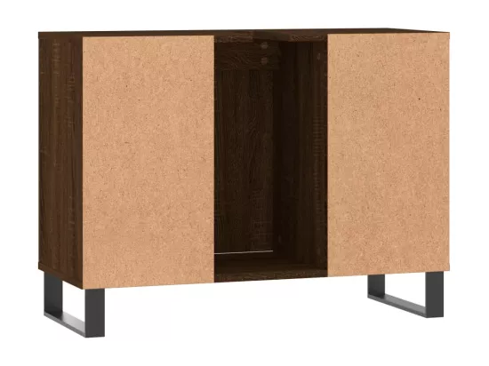 Armoire salle de bain chêne marron 80x33x60cm bois d'ingénierie