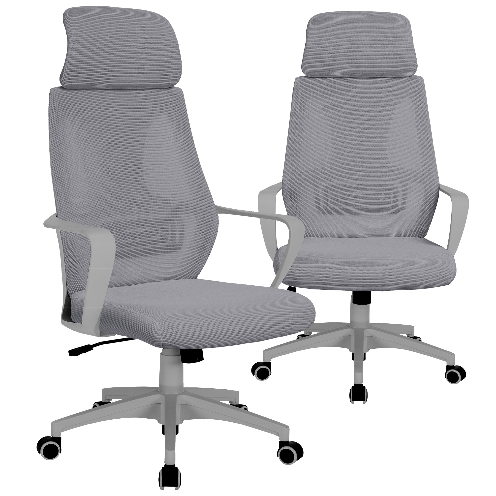 Bürostuhl mit Lordosenstütze im Netzstoff-Design Schreibtischstuhl mit Wippfunktion ergonomischer Drehstuhl mit einer verstellbaren atmungsaktiven Rückenlehne