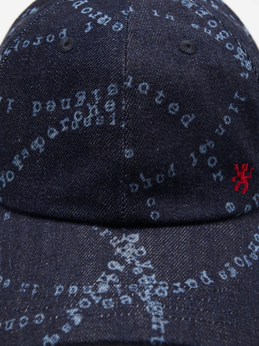 Boné denim estampado