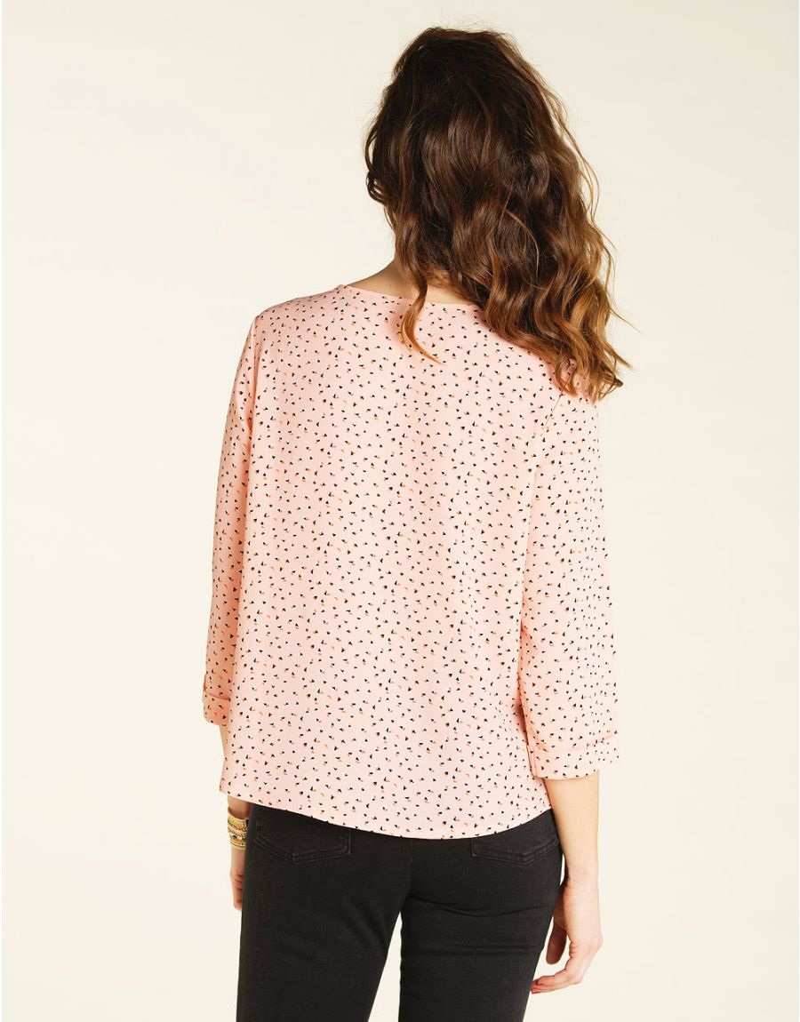 Blouse imprimée rose