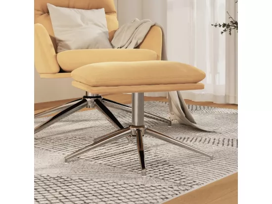 Repose-pied Crème 60x60x35 cm Tissu microfibre