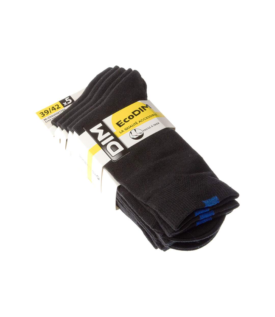 Chaussette Montantes - Lot de 5 - Sans bouclette - Noir - Ecodim