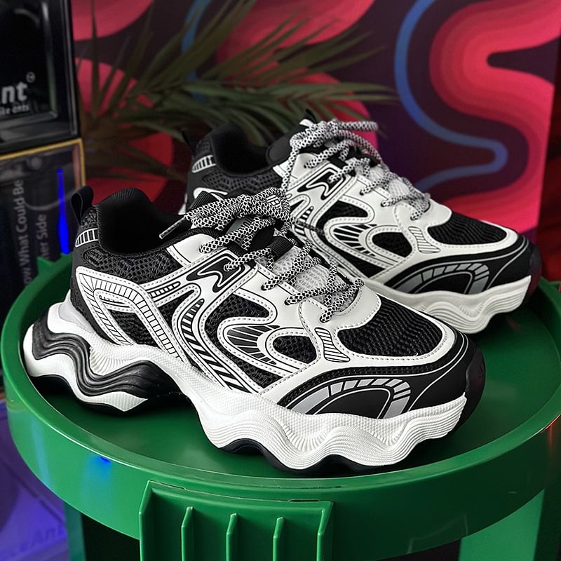 Tanzanite - Tweekleurige platform sneakers