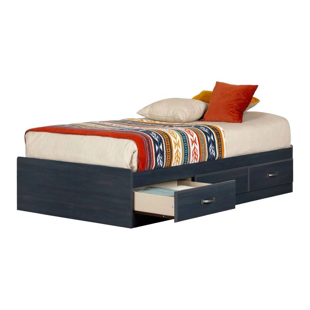 South Shore Lit Simple avec 3 Tiroirs de Rangement Asten - Myrtille