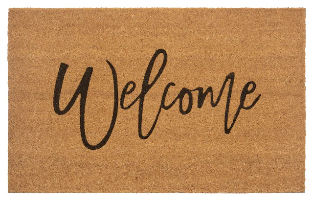 HANSE Home Fussmatte »Welcome, Türmatte« rechteckig 15 mm Höhe Kokos, Schmutzfangmatte, Outdoor, Rutschfest, Innen, Kokosmatte, Flur