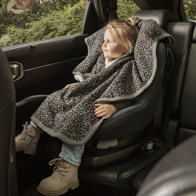 Teddy Poncho Leopard Grey