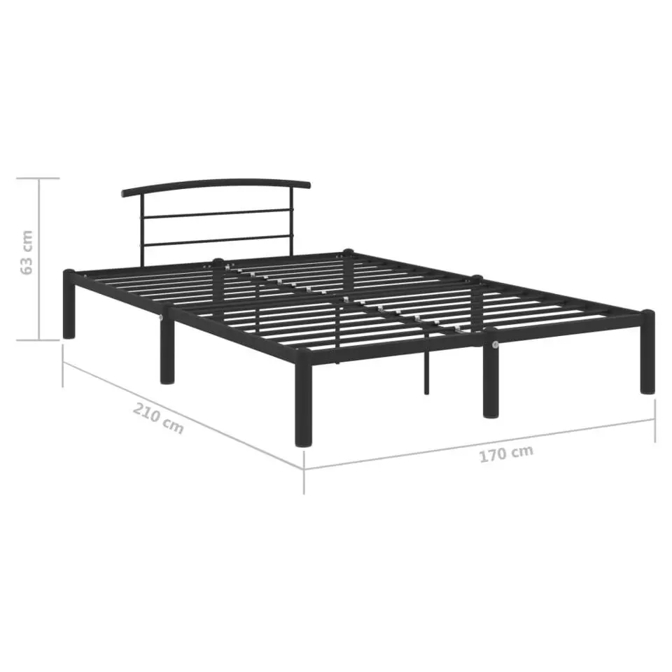 vidaXL - Bed frame met arc hoofdeinde - Zwart - Metaal - 160x200 cm