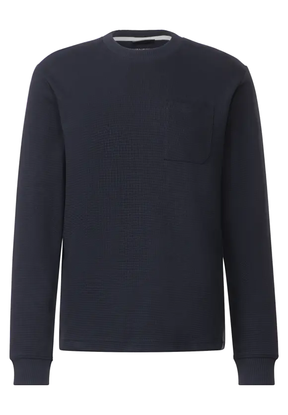 Waffelstruktur Sweatshirt - deep blue