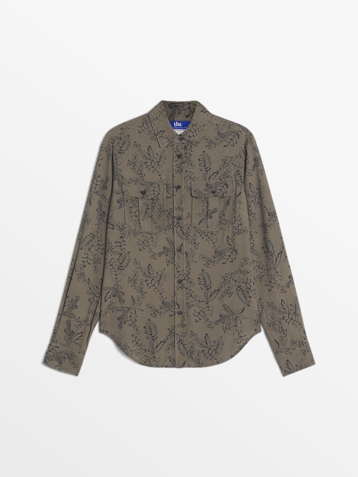 Chemise Femme Motif Floral Kaki