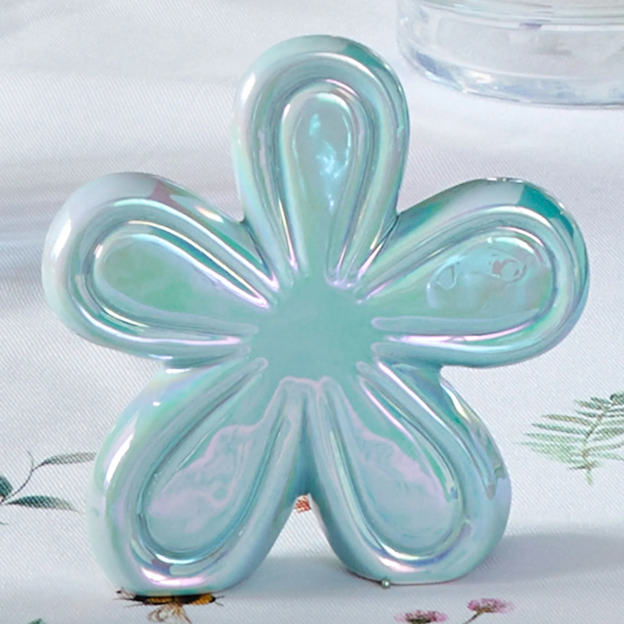 Deko-Blume in Perlmutt-Optik, ca. 12x3x12cm
