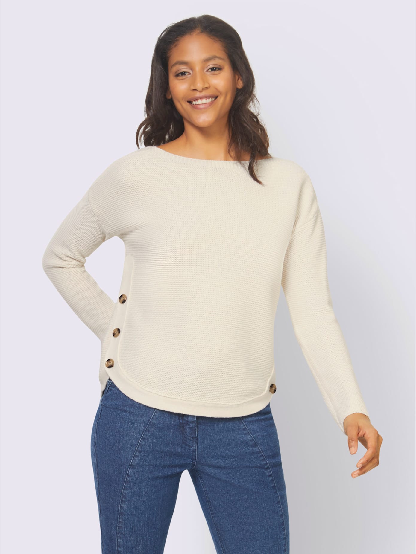 Pull superbe motif en côte perlée