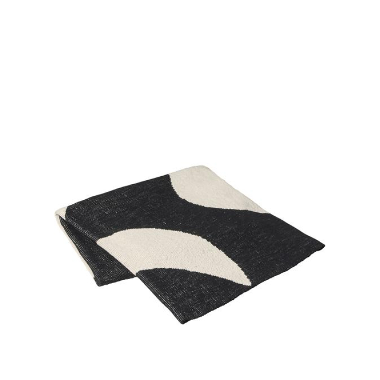 Broste Copenhagen Maren plaid 130x180 Black/Off White