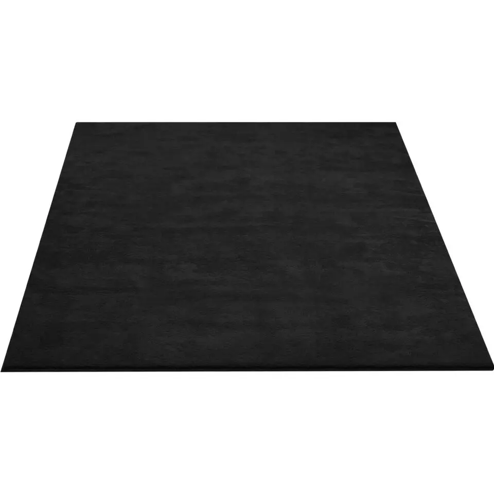 tectake® Kortpolig vloerkleed Soft Zone 140 x 200 cm - Zwart