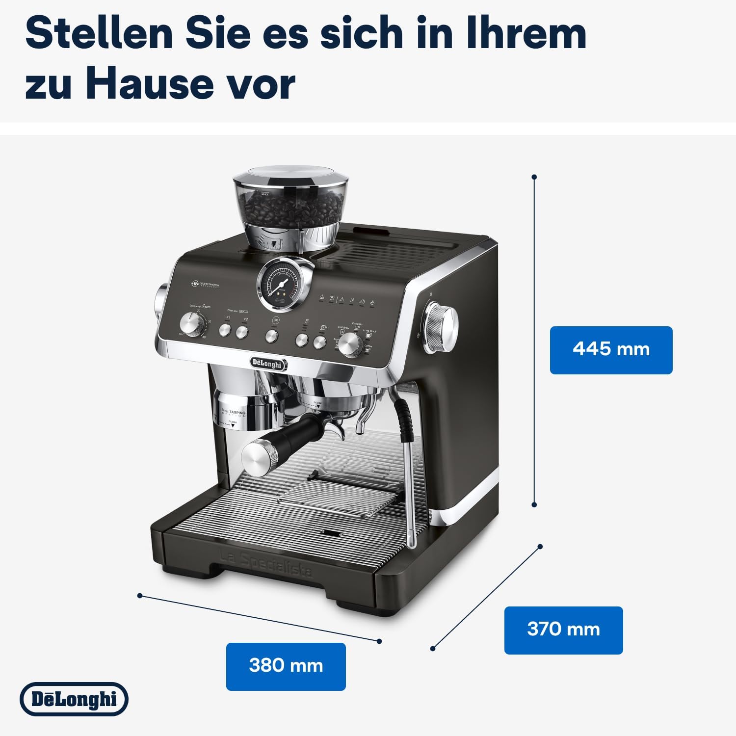 De'Longhi La Specialista Opera EC9555.BK Espresso Siebträgermaschine mit Cold Brew und Espresso Cool, Professioneller Milchaufschäumer, Sensor-Mahltechnologie, Inklusive Barista-Kit, 1550W, Schwarz